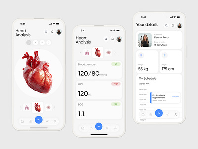 ⬆️ Heart Analysis Health App branding design graphic design productdesign ui ux