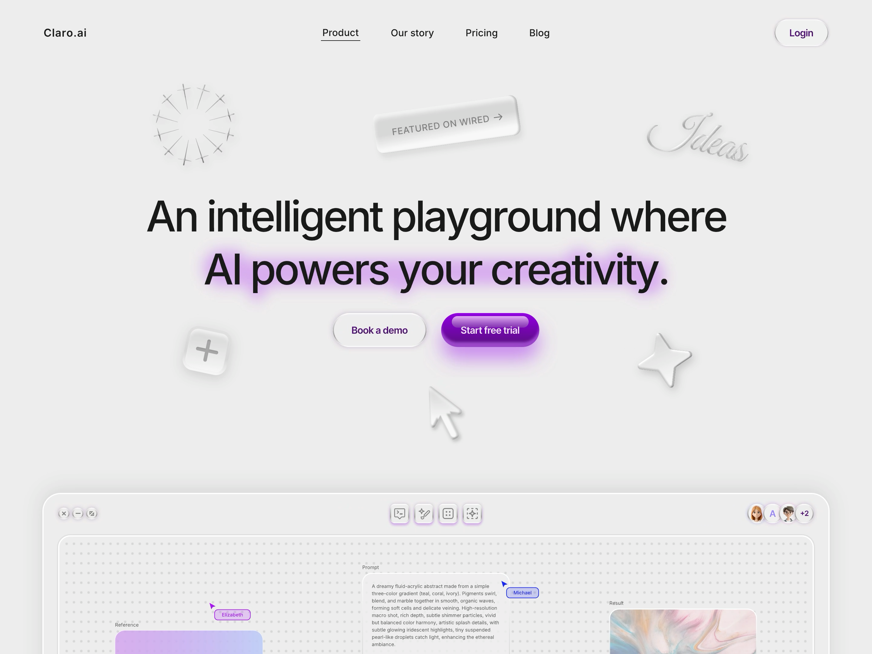 Hero Section for Claro AI ai animation clean framer hero section landing page product design saas ui web design
