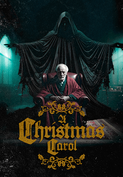 A Christmas Carol british carol chair christmas demon english ghost gold gothic green holidays horror photoshop red robe scrooge spirit