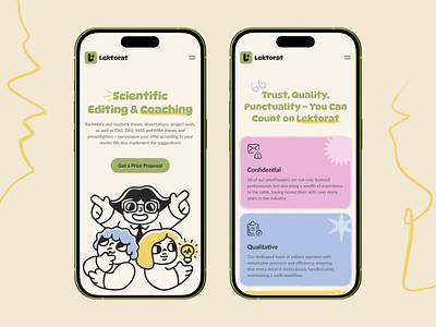 Responsive website - Lektorat adaptive branding clean design hero home page illustration landing page logo main page mobile mobile website navigation responsive ui ux web website