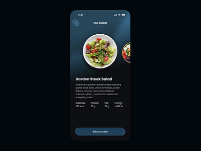 Animated Restaurant Menu Carousel animation aplication app application design figma fooddelivery foodui menu microinteraction mobile mobileapp motion graphics restaurantapp restorant ui uiux