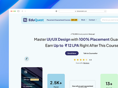 Course Landing Page accessible app branding course design education gradient header inspiration landing page mobile modern navigation responsive ui user friendly ux web web design website