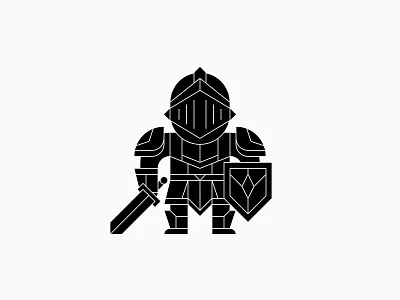 Medieval Knight - Geometric Illustration armor artwork branding design geometric icon illustration knight logo medieval minimalist modern symbol warrior