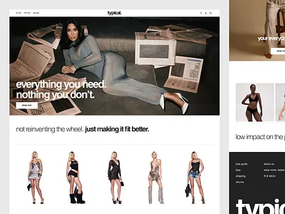 Typical Clothing E-commerce — Sleek UI Design clothingbrand design ecommerce fashion frontend homepage minimalist moderndesign pdp product page design productdesign uidesign uiux webdesign weblayout
