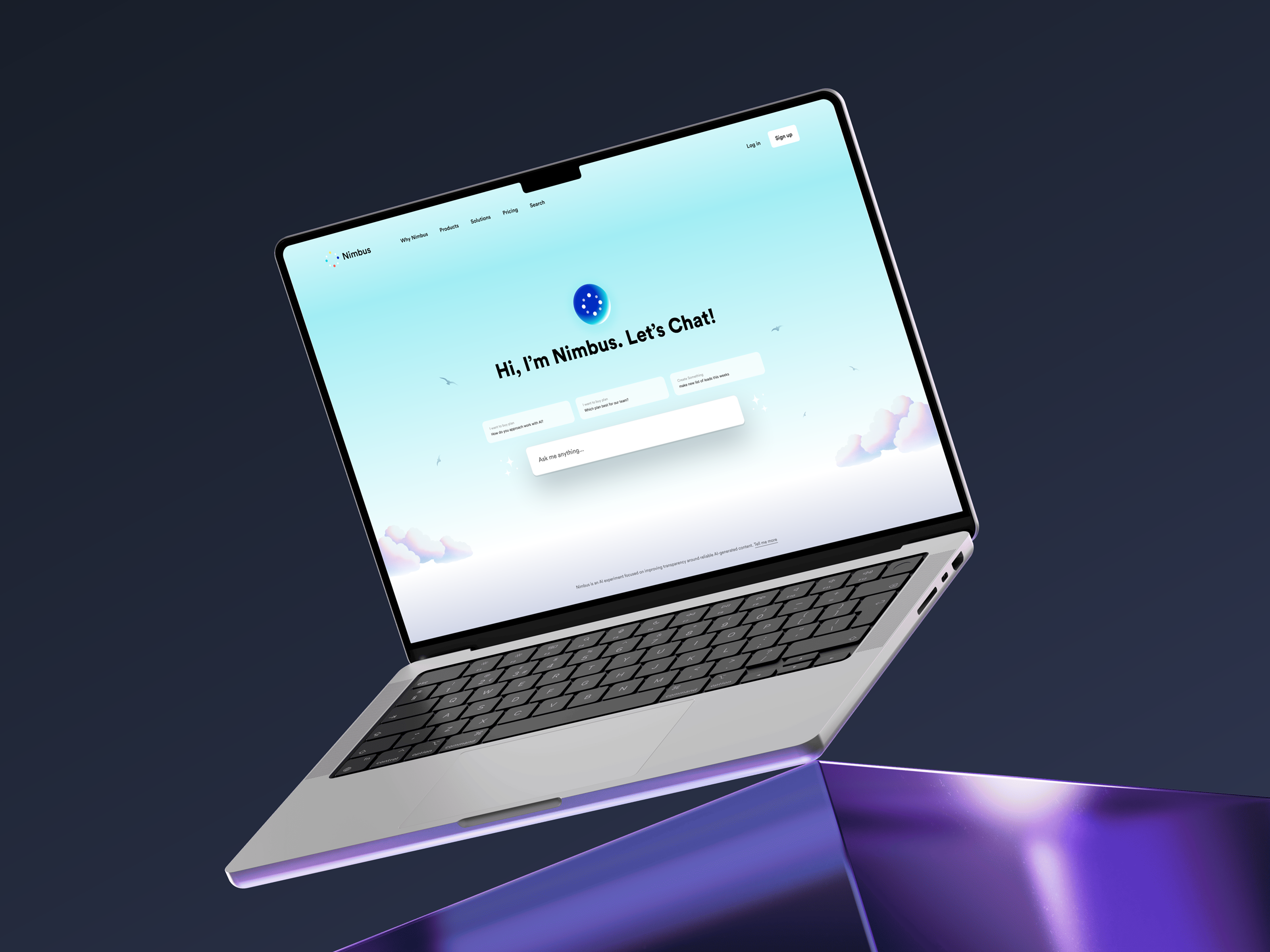 Chat Search - Nimbus AI agent ai chatgpt claude design gemini llm model product ui web