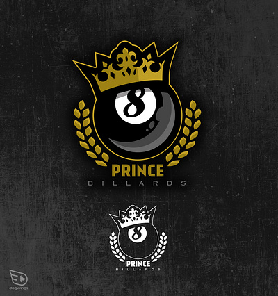 Billards logo billards chipdavid crown dogwings drawing eight ball graphic design logo vector