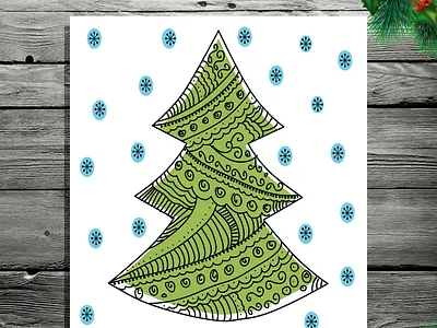 Christmas Tree christmas christmas tree graphic design greeting card hand drawn illustration invitation card tree vector winter x mas