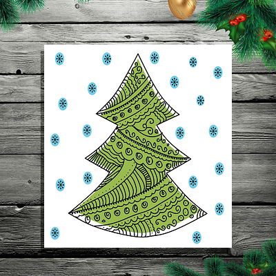 Christmas Tree christmas christmas tree graphic design greeting card hand drawn illustration invitation card tree vector winter x mas