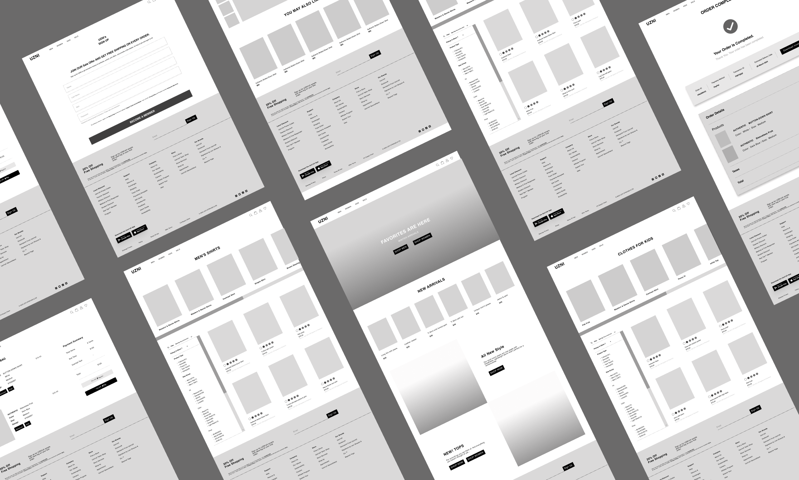 Example of Website's Wireframe Design In Figma