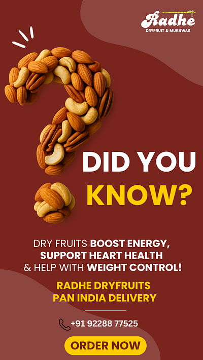 Dry Fruit Awareness Creative for Social Media ad creative branding food promotion graphic design product design social media ui