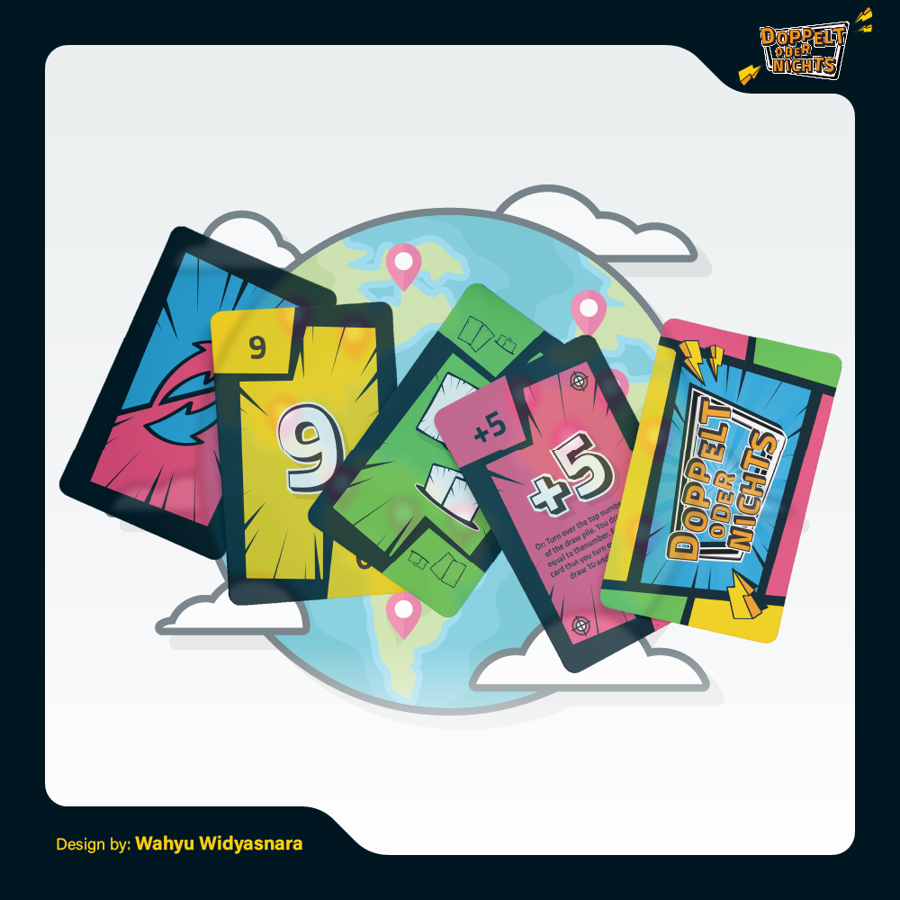 Doppelt Oder Nichts - 2021 board game boardgame boardgames card game cardgame design doppeltodernichts fun games illustration tabletopgames tabletopgaming