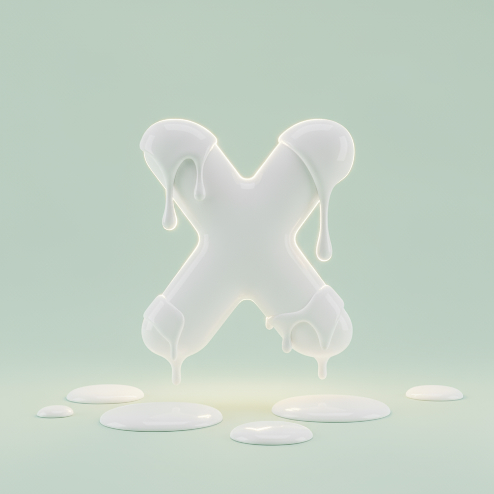 Example of Milky Letter X — Fluid 3D Alphabet Series