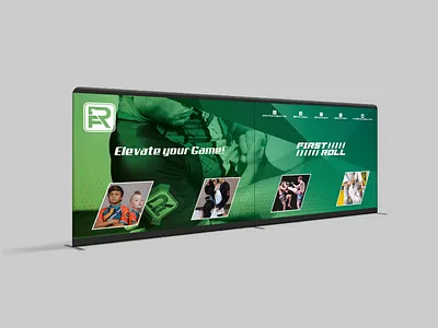 Backdrop Design – First Roll Gear b2bmarketing backdrop banner bjj booth design branding combatgear cool design eventbranding exhibit design fightgear firstrollgear grappler martialarts mma simple sportsbrand tradeshowbooth wrestling