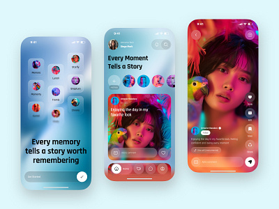 Social Media App app app design ios mobile app mobile ui reels social media social network socialapp socialmedia socialmediaapp uiux user interface