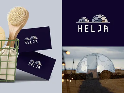 Helja / Logo design brand identity branding domes earth eco tourism geometric glamping graphic design hotel iceland icon logo logotype nature night nordic design outdoor brand runic typography travel vector