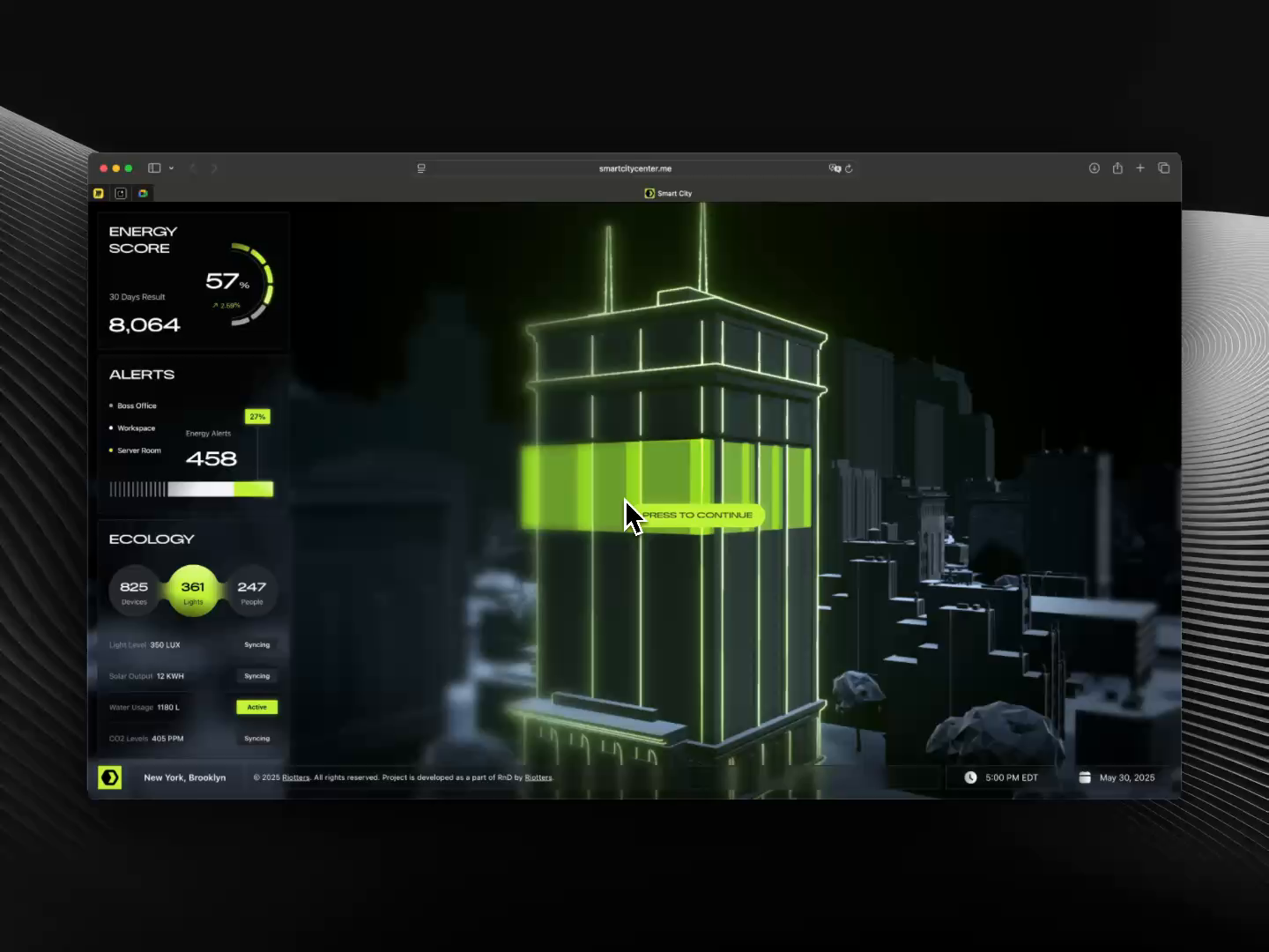 Example of Three.Js / Web Gl Website