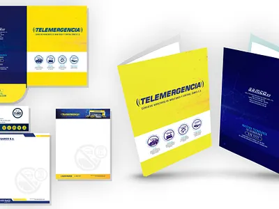 Diseño de Papelería – Telemergencia (SAMCO S.A.) diseño gráfico folder folders graphic design hoja memebretada hojas membretadas identidad corporativa identidad visual samco tarjetas personales telemergencia