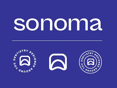 Sonoma Dental Brand Identity Logo Design badge branding dental dentist design geometric graphic design hill icon illustration logo mark purple set sonoma studio tooth