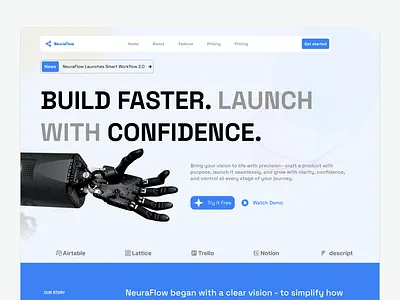 NeuraFlow Landing Page Concept design ui