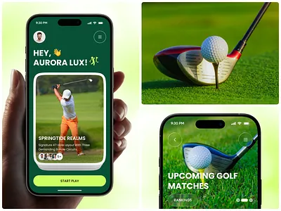 Premium Golf Club App UI Design – Luxury Sports Experience 2025 trends app design booking app ui club membership app elegant app design golf app ui golf club app luxury app design luxury sports app mobile mobile app premium app ui sports app design sports management app ui design