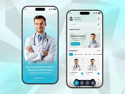 Doctor Appointment Mobile App UI/UX android app appointment app clean ui doctor app health app healthcare app healthtech hospital app interaction design ios app medical app medical ui medtech minimal ui mobile app ui product design telemedicine ui design user experience ux design