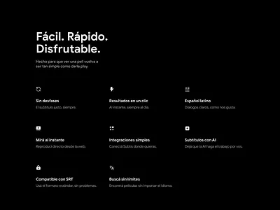 Subtis 2.0 clean dark design features icons minimal product ui ux web website