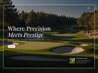 Luxury Golf Club Website – Where Precision Meets Prestige golf website landing page luxury lifestyle luxury website resort website serif typography sports ui web web design webdesign website website design