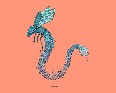 Firefly - Inktober day 23 art cartoon character character design dragon drawing firefly illustration inktober inktober 2025 mexico quetzal quetzalcoatl