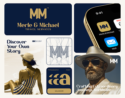 Luxury Travel Brand Identity – Merle & Michael brand design brand guidelines brand identity brand system branding business branding creative direction geometric logo logo logo design logomark luxury logo minimalist logo modern logo rebranding stationery visual identity wordmark