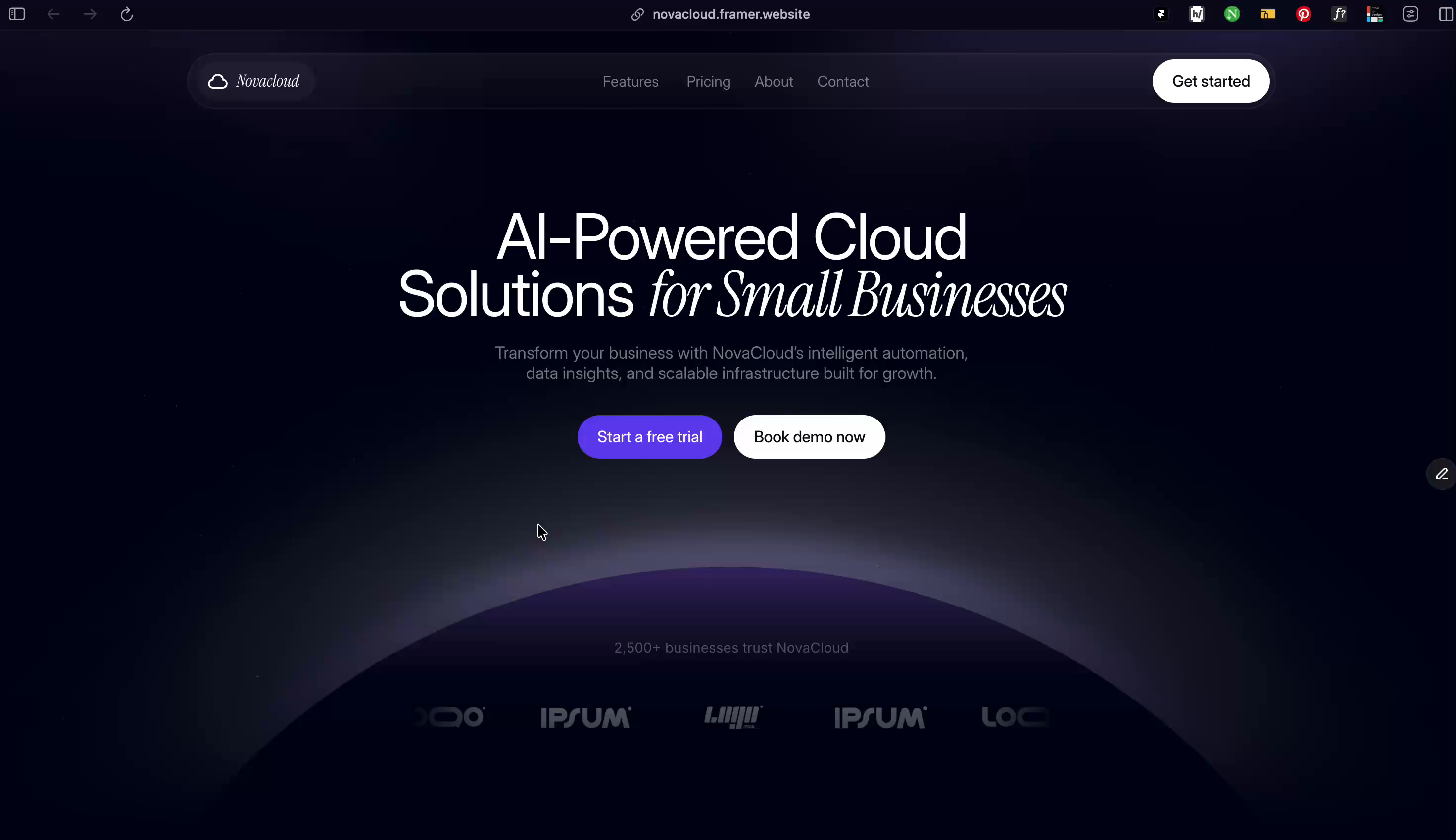 Example of Design & Develop Framer Landing Page