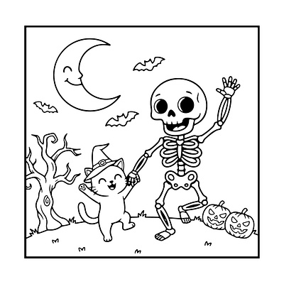Halloween Coloring page for kids. animal coloring coloring page cute animals coloring halloween halloween coloring book kids coloring book