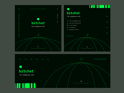 Bitchat Brand Redesign Concept 8 bit app design barcode branding chat development geist mono green icons illustration ios line drawing mobile app monospace neon pixels ui uiux ux world