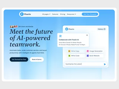AI SaaS Hero Section ai aistartup cleandesign designinspiration herosection landingpage minimalui moderndesign productdesign saas uidesign uxdesign webdesign