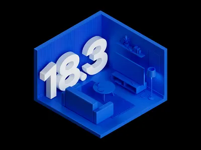 Credit 3d cgi cinema 4d isometry realty room