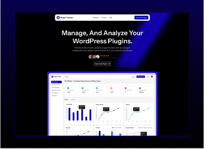 Plugin Tracker – Hero Section Design design dribbbleshot figma graphic design herosection ui ux web design