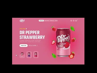 Dr Pepper site animation - Figma animation branding figma graphic design prototyping ui ui ux ux