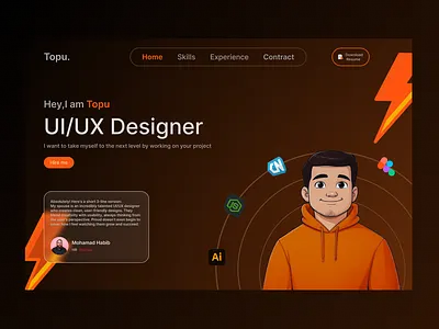 ⚡Portfolio Website Hero Section apps design design figma graphic design hero sectiion illustration protfolio ui ux web design