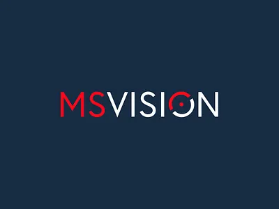 MS Vision Logo Design brand identity branding clean corporate design logo logo design minimal logo modern red science logo tech vector visual identity