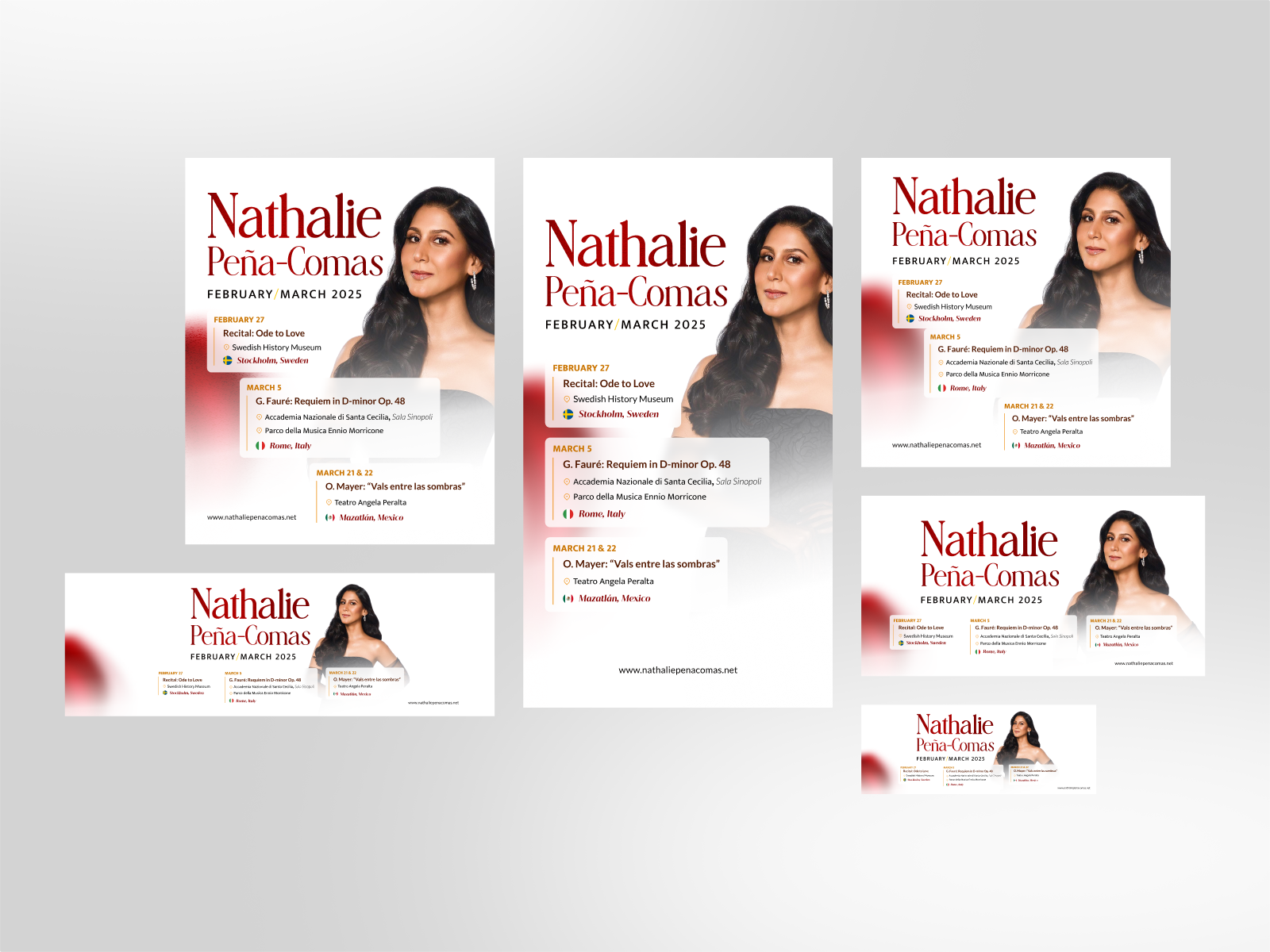 Flyers for Social Media - Nathalie Agenda February/March 2025 banner flyer graphic design poster poster design