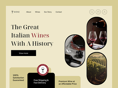 Elegant winery landing page design ui ux