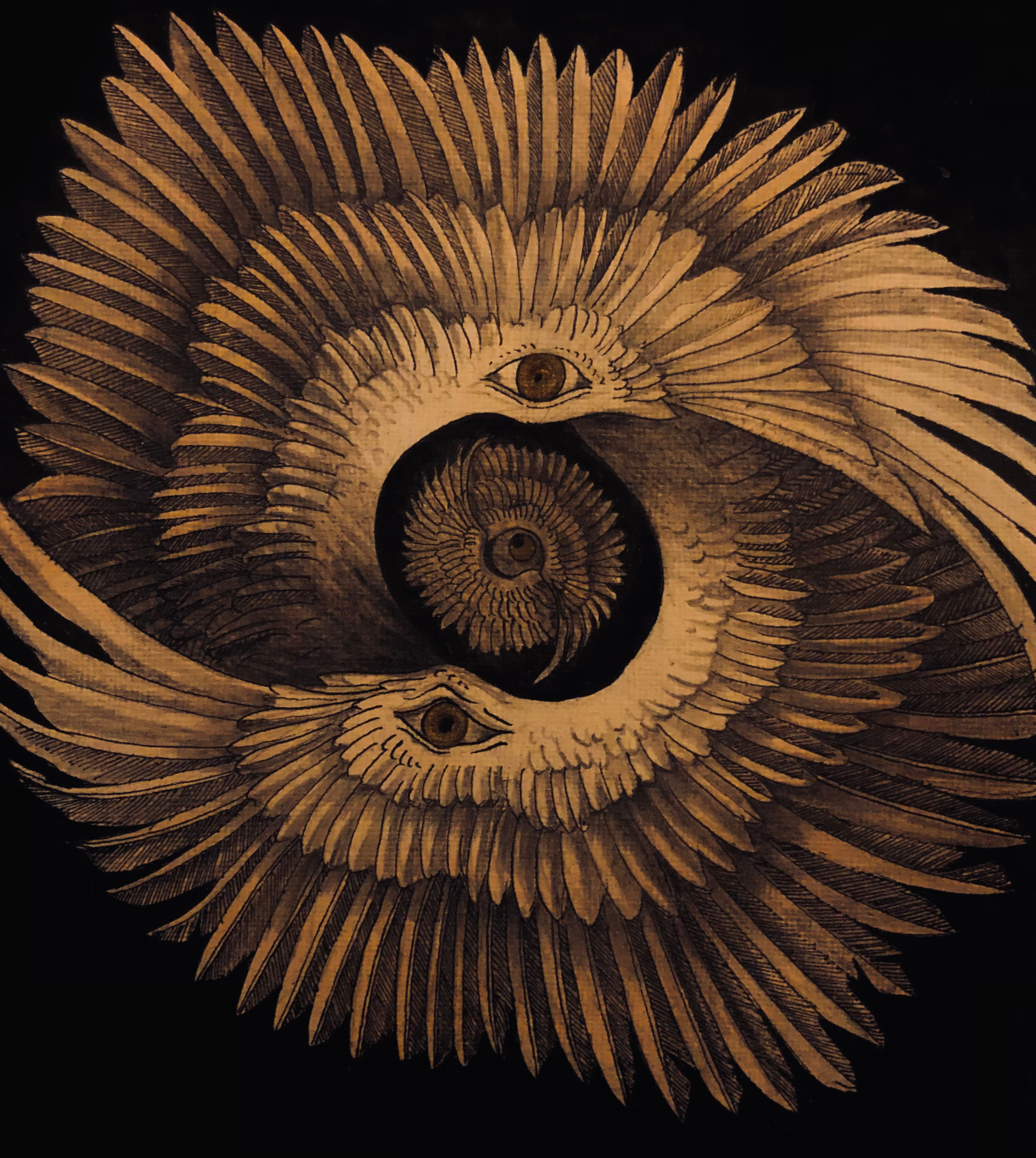 Pen and pencil angelwings biblicalangel detailed art fantasy fine art pen and pencil