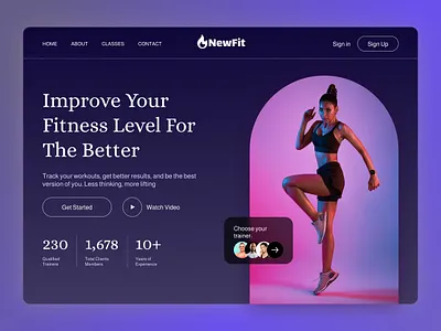 Fitness Website design logo ui ux