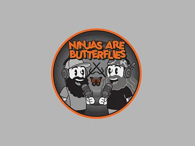 Ninjas are Butterflies Podcast Sticker badge badge design bible biblical butterflies character design characters custom design custom illustration illustration logo ninjas ninjas are butterflies podcast retro design shane harris sticker sticker design vintage design