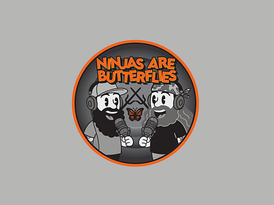 Ninjas are Butterflies Podcast Sticker badge badge design bible biblical butterflies character design characters custom design custom illustration illustration logo ninjas ninjas are butterflies podcast retro design shane harris sticker sticker design vintage design