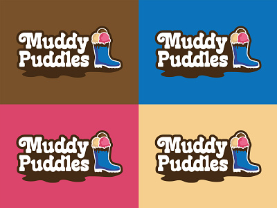 Muddy Puddles Logo deli restaurant logo ice cream ice cream logo ice cream shop iowa mud logo muddy puddles rain boots rain boots logo rainy shop logo