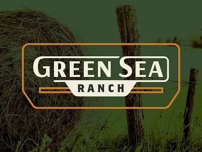 Green Sea Ranch Logo Concept cattle cattle logo green sea ranch ranch logo sea logo western western logo