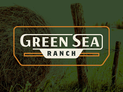 Green Sea Ranch Logo Concept cattle cattle logo green sea ranch ranch logo sea logo western western logo