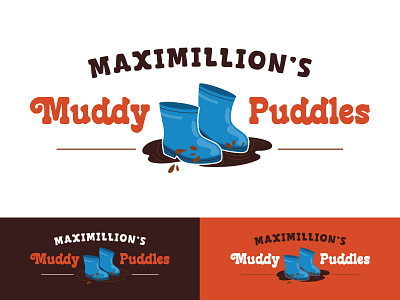 Maximillion's Muddy Puddles Logo deli foundation logo ice cream indianola iowa mud mud logo muddy puddles rain boots rain boots logo