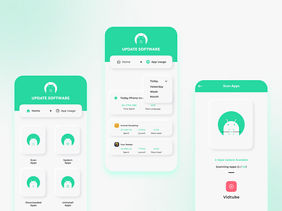 Hi've Update Software App🔥 branding clean ui graphic design neoumorphism design ui update software