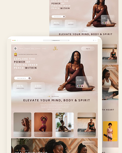 MKUP - WEB - WELLNESS & YOGA CONCEPT 🧘🏾‍♀️✨🌿 branding figma ui ui design web design wellness yoga